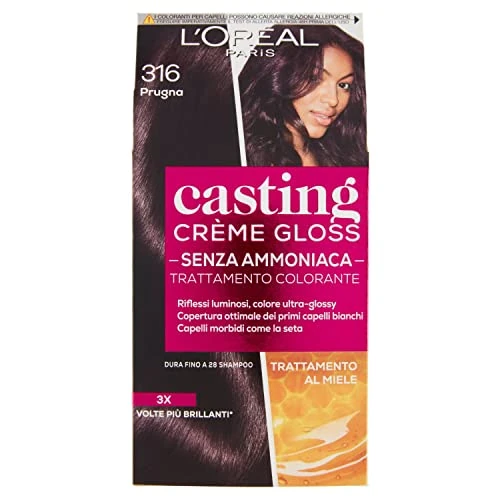 Offerta a tempo: L'Oréal Paris Tinta Capelli Casting Creme Gloss, senza Ammoniaca per una Fragranza Piacevole, 316 Prugna, Confezione da 1 - 32% da 9.90 € a 6.71 €