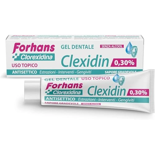 Forhans Clorhexidina, Pasta de Dientes Clexidin 0.30%, Pasta de Primeros Auxilios Tópica con Clorhexidina, Acción Antiséptica y Antibacteriana, Sin Alcohol, Buen Sabor, 50 ml
