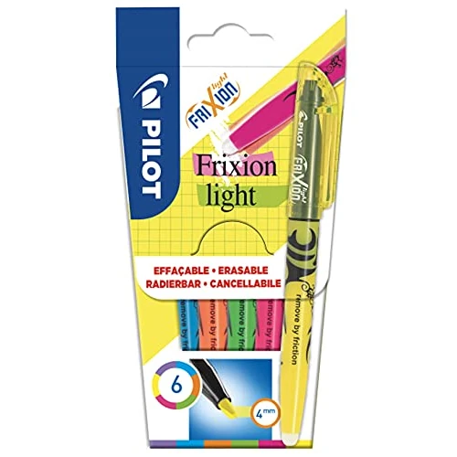 Limited-time offer: Pilot Frixion Light Erasable Highlighter Pens, Yellow, Set of 6 from 10.11 £ to 2.00 £ (save 80.22%)