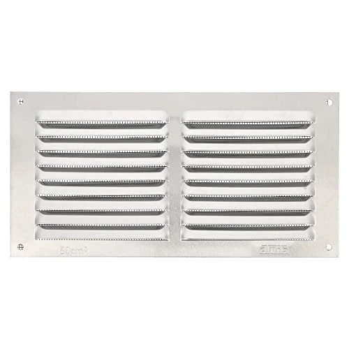 Offerta a tempo: Amig - Griglia Rettangolare in Alluminio con Zanzariera | Griglie di Ventilazione per Uscita d'Aria | Ideale per Soffitto di Cucina e Bagno | Misure 100 x 200 MM | Colore Argento - 37% da 13.06 € a 8.19 €