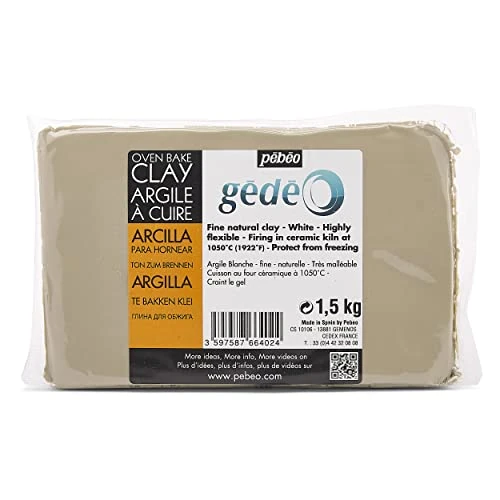 Oferta limitada: Pébéo Gédéo Arcilla Blanca para Cocción 1,5 kg – Arcilla Natural Fina – Modelado, Escultura y Alfarería – Cocción en Horno Cerámico 980–1050°C de 19.98 € a 9.99 € (ahorro 50.0%)