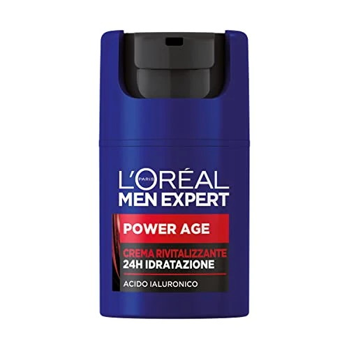 Offerta a tempo: L'Oréal Paris Men Expert, Crema Rivitalizzante Power Age, 24H Idratazione, Con Acido Ialuronico, 50 ml - 42% da 18.25 € a 10.58 €