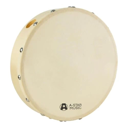 Offerta a tempo: A-Star Tamburo a mano pre-accordato portatile da 8 pollici, testa in pelle naturale, tamburo a telaio da 20 cm di diametro - 0.00% da 8.60 € a 8.60 €