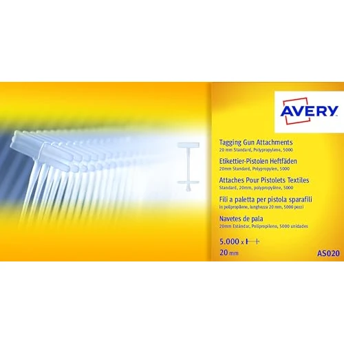Limited-time offer: Avery AS020 Kimble, Barbs Tag Attachments for Standard Tagging Gun (20 mm, Box of 5000) - Clear from 13.64 £ to 13.64 £ (save 0.00%)