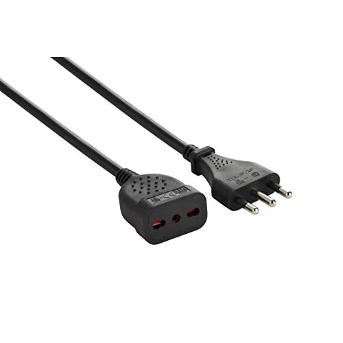 Electraline 46101 - przedłużacz, długość 3 m, rura 10 A, przekrój kabla 3 x 0,75 mm, czarny