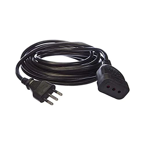 Offerta a tempo: Electraline 46122 Prolunga 5 mt spina e presa bivalente 10/16A, nero - sezione cavo 3G1 mm² - 15% da 10.96 € a 9.32 €