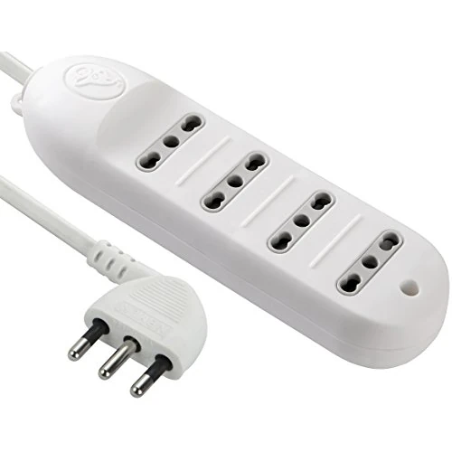 Electraline 62004 Multiple Socket 4 Seater Zweiwertige 10/16 A – CABLE 1.5 M White