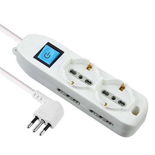 Energaline meervoudige verdeler, 6 stopcontacten, 2 schuko's + 4 bivalente, 10/16 A, wit, 62001