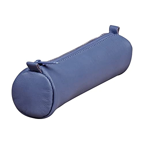 Limited-time offer: Clairefontaine 77024C Collection Age Bag A Small Round Pencil Case in Genuine Blue Lambskin - 18.5 cm x 4 cm Diameter from $28.60 to $28.60 (save 0.00%)