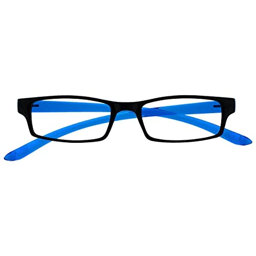 Offerta a tempo: OPULIZE Nero Blu Brillante Collo Occhiali Da Lettura Uomo Donna UVR020 +2,00 - 12% da 17.87 € a 15.65 €
