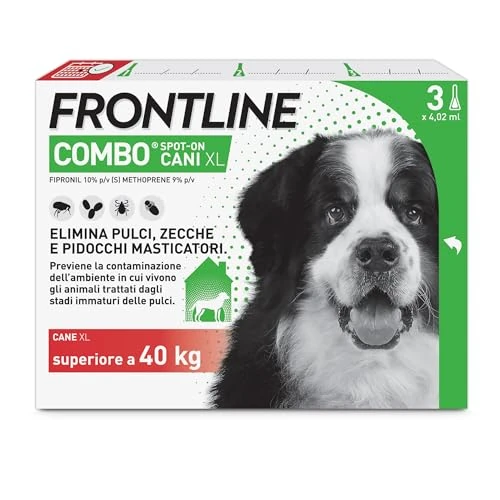 Offerta a tempo: FRONTLINE Combo Antiparassitario per Cani Taglia XL (oltre 40 Kg), 3 Pipette, Protegge da Pulci, Zecche, Uova e Larve, Lunga Durata - 5% da 27.49 € a 26.12 €