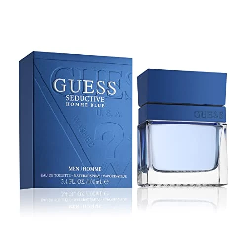 GUESS Seductive Blue, Eau de Toilette, Parfum voor Mannen, Oosters Houtachtige Geur, Fris en Kruidig, Langdurig, 100 ml