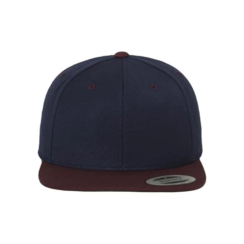 Offerta a tempo: Yupoong Flexfit Unisex Kappe Classic Snapback 2-Tone, zweifarbige blanko Cap mit geradem Schirm, One Size Einheitsgröße für Männer und Frauen, Farbe nvy/maroon - 6% da 15.90 € a 14.99 €