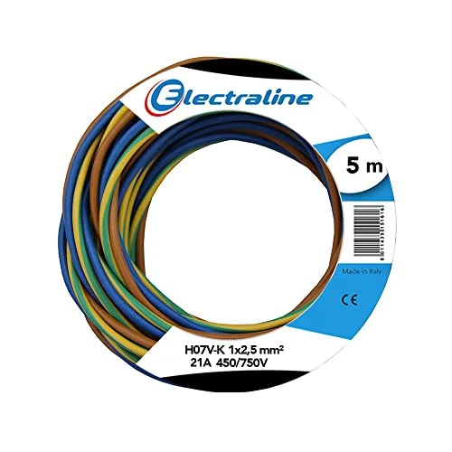 Oferta limitada: Electraline 25148 - H07V-K Cable, Sección 1 x 2.5 mm, 5m, multicolor de 16.99 € a 16.99 € (ahorro 0.00%)