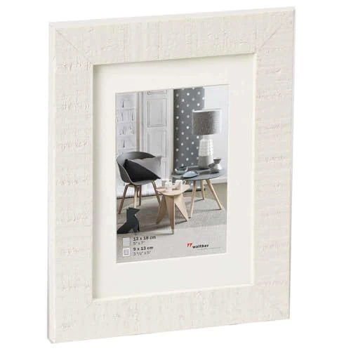 Offerta a tempo: walther design Cornice di Design Bianco Polare 13 x 18 cm con passe-partout, Home Cornice in Legno HO318V - 18% da 10.31 € a 8.49 €