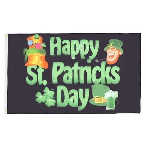 BANDIERA FELICE FESTA DI SAN PATRIZIO 90x60cm - BANDIERA IRLANDESE - IRLANDA - PADDY'S DAY 60 x 90 cm - AZ FLAG