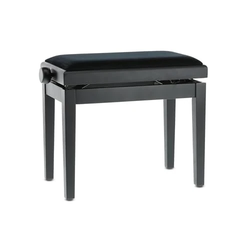 Offerta a tempo: GEWA panca per pianoforte Deluxe, legno massiccio, regolabile in altezza, nero opaco - 0.00% da 125.40 € a 125.40 €