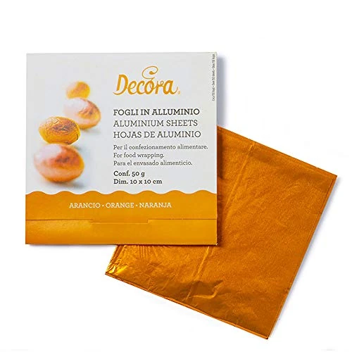 Dekoracyjne blachy aluminiowe, pomarańczowe, 11 x 11 x 2 cm