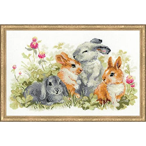 Offerta a tempo: RIOLIS - Conigli divertenti 1416, Punto croce 40x25, Punto croce kit da ricamare, Disegni da ricamare, Embroidery kit, Kit ricamo punto croce - 44% da 27.63 € a 15.57 €