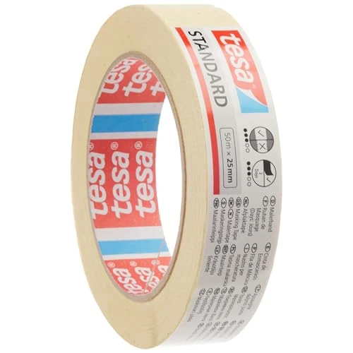 Limited offer: Tesa Standard – Masking Tape 50 m x 25 mm - Yellow from 2.20 EUR to 2.11 EUR (save 4%)