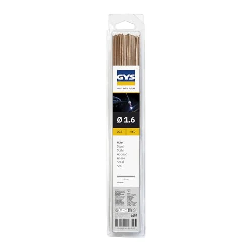 Offerta a tempo: GYS - 60 Bacchette in acciaio per saldatura TIG, lunghezza 330 mm, diametro 1,6 mm - 15% da 9.99 € a 8.49 €