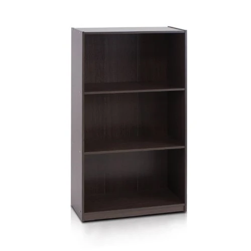 Offerta a tempo: Furinno Basic Libreria a 3 Ripiani con Ripiani, Marrone Scuro - 16% da 54.99 € a 46.08 €