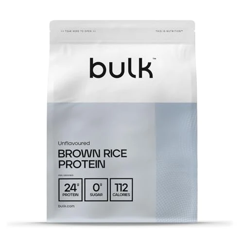 Offerta a tempo: Bulk Brown Rice Protein Powder, Vegan Protein Shake, Unflavoured, 500 g, Packaging May Vary - 39% da 13.15 € a 7.99 €
