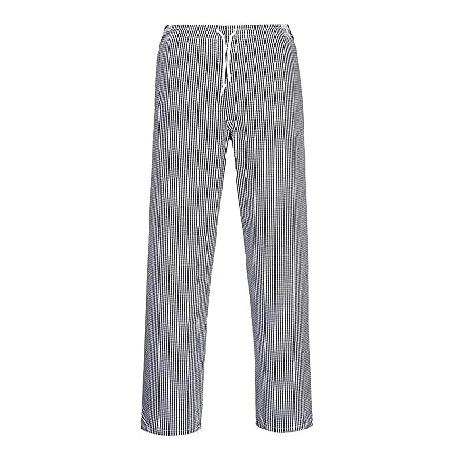 Bromley Chef Pantalon Taille élastique 100% coton alimentaire Restauration de travail, Check, XL