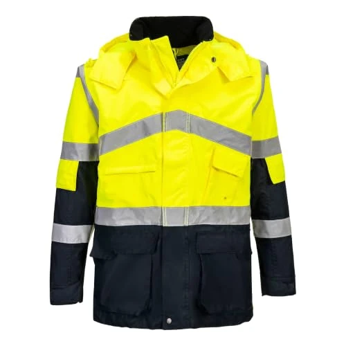 Limited-time offer: Portwest S760 Hi-Vis Breathable Contrast Rain Jacket Multi Pocket Polyester | Yellow/Navy, 2X Large, EN ISO 20471 Class 3, EN 343 Class 4:3, Secure Fit, Double Storm Flap, Side Vents, Hook and Loop Cuffs from 50.49 £ to 41.65 £ (save 1