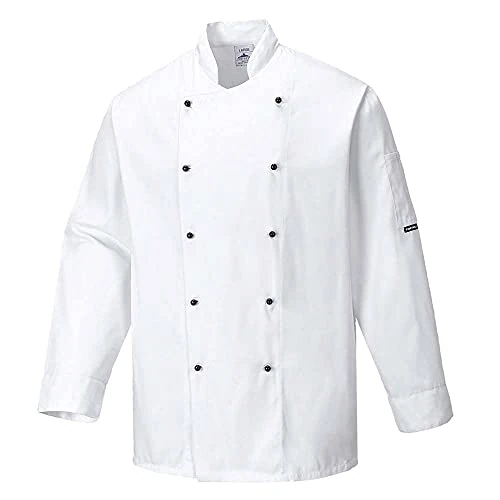 Limited offer: Portwest Workwear Mens Somerset Chef Jacket White 3 XL from 68.00 EUR to 68.00 EUR (save 0%)