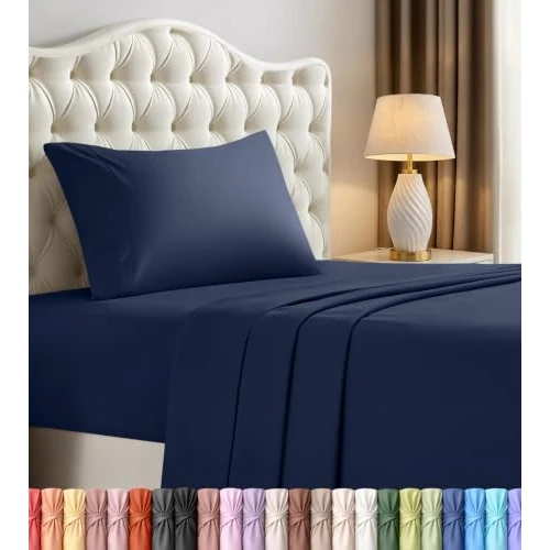 Limited-time offer: Utopia Bedding Twin Bed Sheets Set - 4 Piece Bedding - Brushed Microfiber - Shrinkage and Fade Resistant - Easy Care (Twin, Navy Blue) from 15.99 £ to 15.16 £ (save 5%)