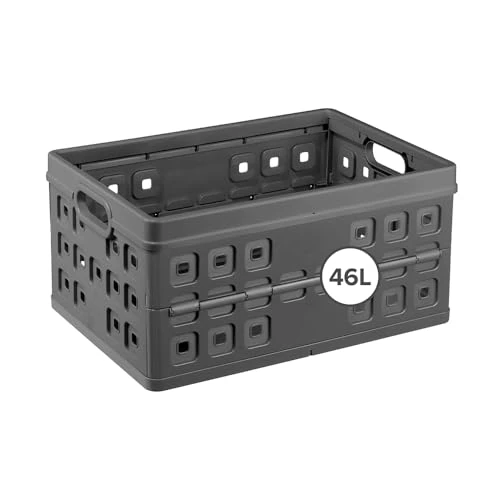 Offerta a tempo: Sunware Square Cassetta Pieghevole in Plastica 46L – 54x38x26.5cm – Contenitore Portaoggetti Grande – Folding Crate - 15% da 18.49 € a 15.72 €