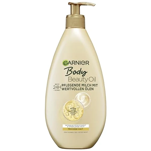 Oferta limitowana: Garnier Odżywczy olejek mleczny/olejek do ciała z 4 cennymi olejami: argan, makadamia, migdały, róża, do suchej skóry - nie natłuszcza, nie klei się, Oil Beauty, 1 opakowanie - 400 ml z 30.11 zł na 30.11 zł (oszczędź 0.00%)