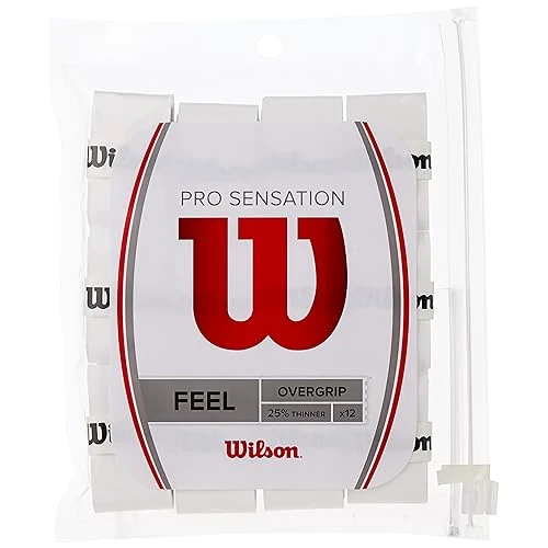 Wilson PRO Overgrip Sensation, handvat voor tennisrackets, uniseks, volwassenen, wit, 12 stuks