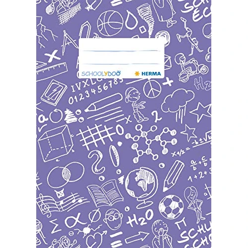 Limited-time offer: HERMA Exercise Book Cover A5 SCHOOLYDOO Design, with Inscription Label, Made of wipeable and Sturdy Plastic, Slip on Cover Jackets for School, Purple from 2.99 £ to 2.99 £ (save 0.00%)