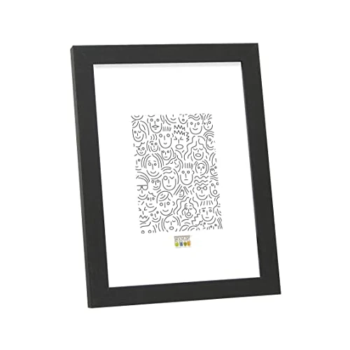Deknudt Frames S44CF2-10.0X15.0 Bilderrahmen, Holz/MDF, Schlichter Stil, schmal, 18 x 13,7 x 1,33 cm, Schwarz