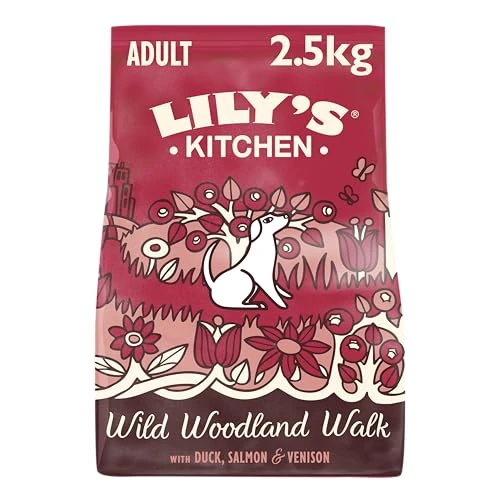 Tijdelijke aanbieding: Lily's Kitchen Natuurlijk Graanvrij Volwassen Droog Hondenvoer Wildwoodland Walk Eend, Zalm & Hertenvlees 2.5 kg van 27.49 € naar 27.49 € (0.00% korting)
