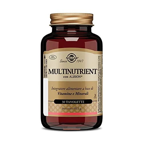 Solgar MULTINUTRIENT – Multivitaminico e minerale con minerali chelati, adatto anche a vegani, 30 tavolette