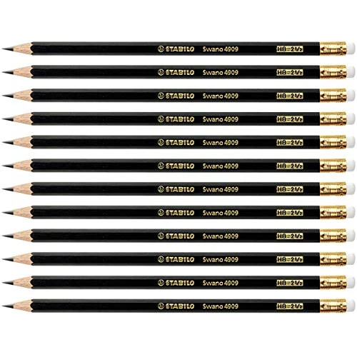 Tijdelijke aanbieding: STABILO - Grafietpotlood met gum - Swano - HB - 12 Stuks - Zwart van 7.20 € naar 7.20 € (0.00% korting)