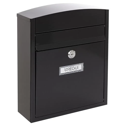 ARREGUI Compact E5734 Boîte aux Lettres en Acier | Taille S (Courrier Format A5) | Boîte aux Lettres Extérieure Individuelle | Boîte aux Lettres Murale | Anti-Pluie| Facile à Installer | Noir