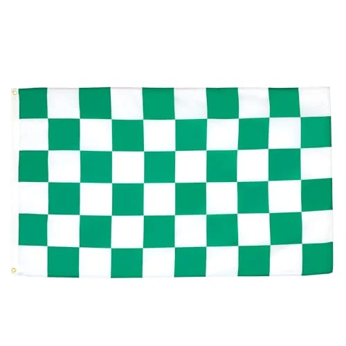Tijdelijke aanbieding: AZ FLAG - Green And White Check Flag - 3x5 Ft - 100D Polyester Checkered Racing Banner with Two Metal Grommets - Fade Resistant - Vivid Colors - 3' x 5' Feet - 150x90 Cm van 13.60 € naar 13.60 € (0.00% korting)