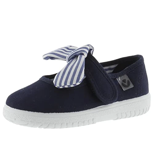 Offre limitée : Victoria Ballerines Unisexe Ojalá Toile & Bande Auto-Agrippante & N UD Rayé 105110 pour Enfants Marino 22 de 39.00 € à 33.50 € (14% de remise)