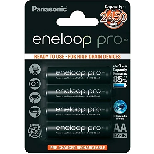 Offerta a tempo: Panasonic BK-3HCDE/4BE Eneloop Pro Batteria Ricaricabile, 2500mAh, AA/Mignon/LR6, Confezione da 4 Pezzi, Argento - 0.00% da 25.85 € a 25.85 €