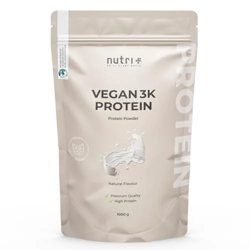nutri+ Proteina in Polvere vegan 3k Gusto Neutro 83% di Proteine - Protein Powder Natural - Polvere proteica senza Lattosio - Isolato proteico