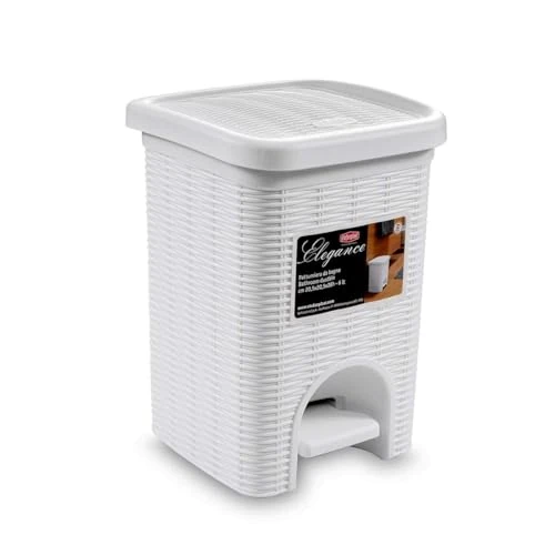 Stefanplast 2075920 Elegancia White Trash plástico 21 x 21 x 28 cm