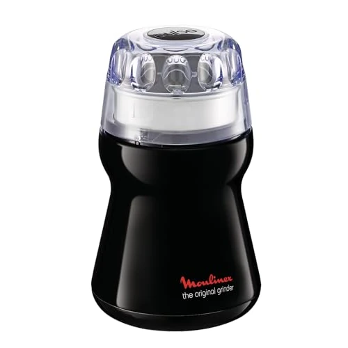 Offerta a tempo: Moulinex AR1108 The Original Grinder, Macinacaffè, sistema di blocco, premere il tappo per macinare, pala in acciaio, 180 W, 0.50 Kg, Nero - 44% da 41.99 € a 23.66 €