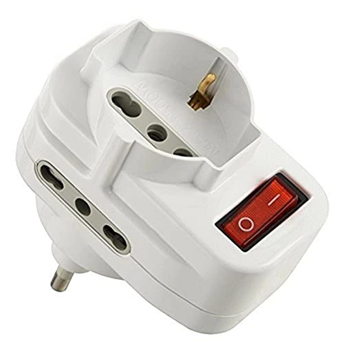 Oferta ograniczona: Electraline 71033 adapter z przełącznikiem, obrotowe złącze wtykowe, biały z 37.88 PLN na 37.88 PLN (zniżka 0%)