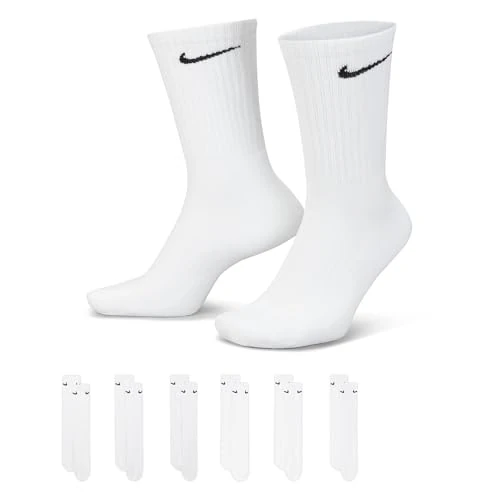 Zeitlich begrenztes Angebot: Nike Men's Everyday Cushion Crew-trainingssocken (6 Paar), White/Black, L von 20.00 € auf 16.49 € (18% Rabatt)