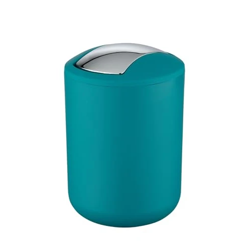 Limited-time offer: WENKO Brasil Swing Cover Bin, TPE, Petrol Blue, 14 x 14 x 21 cm from 24.95 GBP to 24.95 GBP (save 0%)