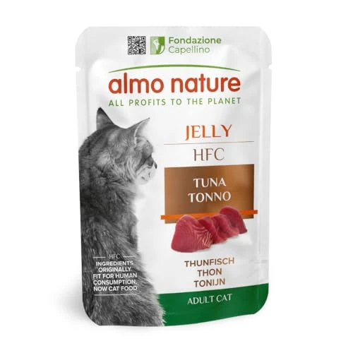 Offerta a tempo: Almo Nature HFC Jelly - Alimento Umido per Gatti Adulti - Tonno - Human-Grade, Gluten-Free, Monoproteico - 55g (Confezione da 24) - 15% da 25.20 € a 21.39 €
